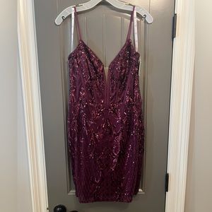Sequin homecoming dress, NWT, Size 10, Color: plum